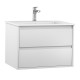 PRO Meuble salle de bain blanc simple vasque 70 cm