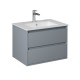 PRO Meuble salle de bain gris clair simple vasque 70 cm