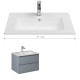 PRO Meuble salle de bain gris clair simple vasque 70 cm