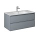 PRO Meuble salle de bain gris simple vasque 90 cm