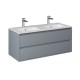 PRO Meuble salle de bain double vasque gris 120 cm
