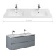 PRO Meuble salle de bain double vasque gris 120 cm