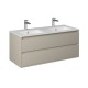 PRO Meuble salle de bain double vasque beige sable 120 cm