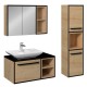 CAVALLI-VP Ensemble meuble vasque miroir et colonne coloris chêne