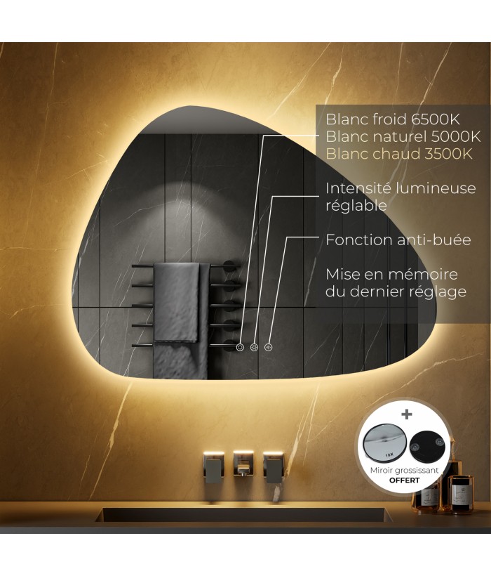 GALEO Miroir LED lumineux 60x80