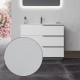 OIKOS Meuble vasque chêne blanc 100 cm