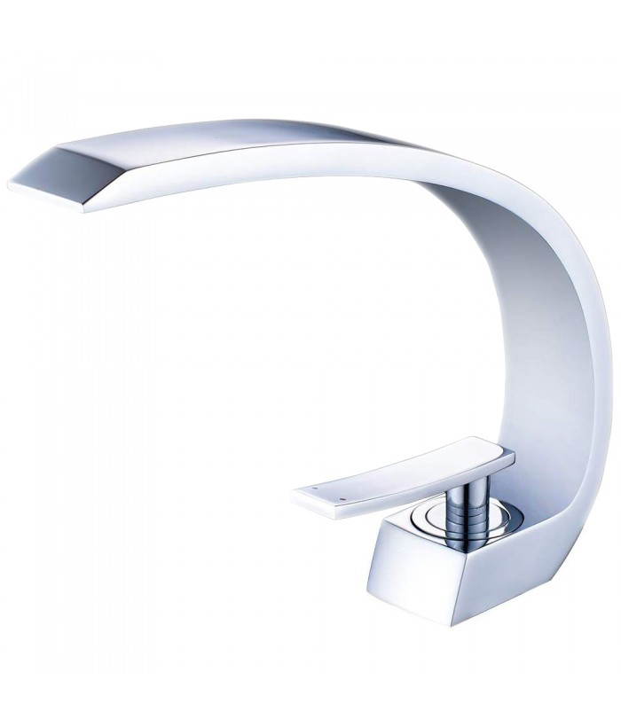 Robinet mitigeur design pour salle de bain aspect chrome