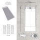 HIEMAL inox gris 70 x 180