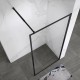 Lucia paroi douche fixe noir chromé verre anticalcaire