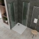SOFIA Cabine de douche H 180 cm porte pivotante pliante verre 6 mm