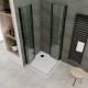 SOFIA-BLACK Cabine de douche profilés noir portes pivotantes et pliantes verre sécurité anticalcaire
