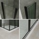 SOFIA-BLACK Cabine de douche profilés noir portes pivotantes et pliantes verre sécurité anticalcaire