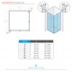 SOFIA Cabine de douche H 190 cm 4 parois rabattables avec verre 6 mm anticalcaire
