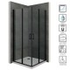 SOFIA-BLACK paroi de douche d'angle noir portes pliantes et pivotantes