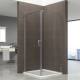 HELENA Cabine de douche H 190 cm porte pivotante verre 6 mm transparent accès large