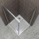 HELENA porte de douche en angle H.190 cm porte battante en verre 6 mm transparent