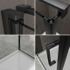 HELENA-BLACK porte de douche d'angle noire avec 1 porte pivotante et 1 paroi fixe