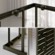BOHA-LINE Cabine douche noir avec motif ligne H 180 cm porte coulissante 