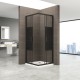 BOHA-LINE Cabine douche en angle avec verre décoré trait sérigraphié noir