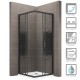 BOHA-PIX Cabine de douche carrée avec porte coulissante motif pixel de 180 cm de haut