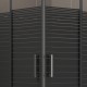 BOHA-LINE Cabine de douche 190 cm de hauteur avec cadre en alu noir et porte coulissante sur roulette