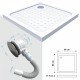 HELENA-BLACK Cabine de douche + receveur 90 x 90