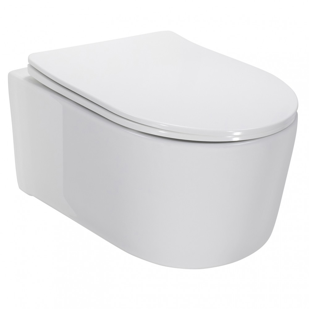 Bati support alca et Euro Ceramic Cuvette WC suspendue, blanc alpin +  abattant - Akaaz