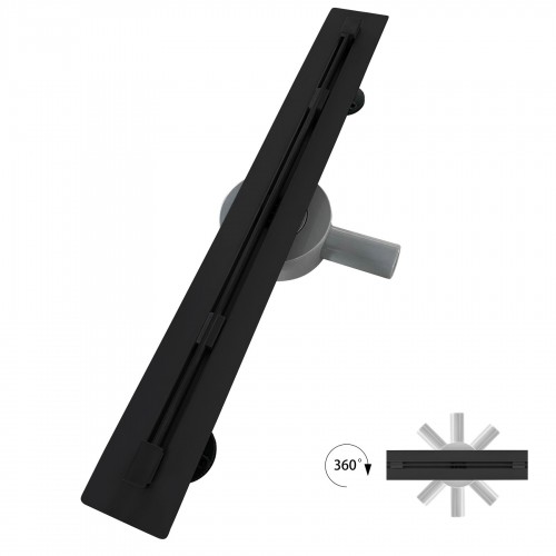 SIMI Bonde de douche fine noire inox