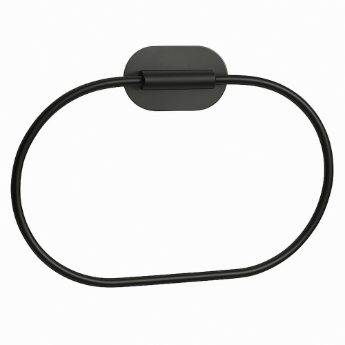 SEPIO Anneau porte serviette ovale en acier inoxydable noir