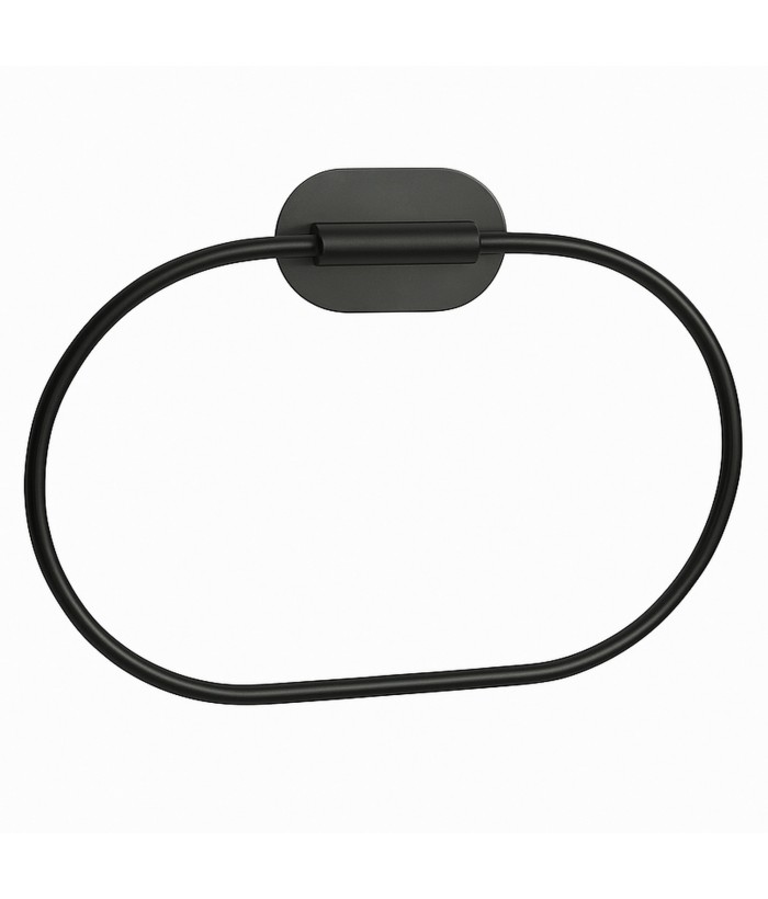 SEPIO Anneau porte serviette ovale en acier inoxydable noir