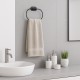 SEPIO Anneau porte serviette ovale en acier inoxydable noir