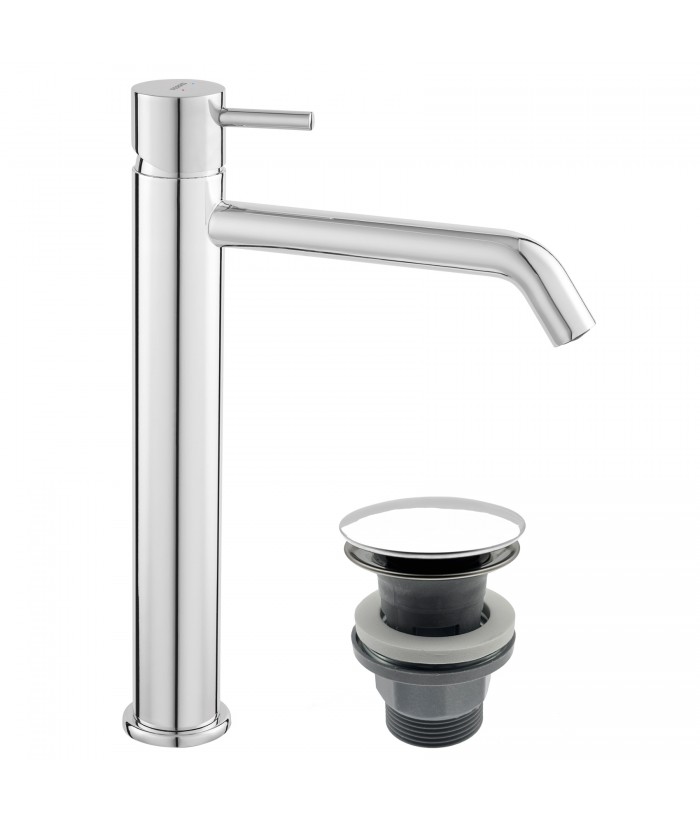 CIRICULUS XL Robinet bec haut + bonde chrome brillant