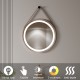 COMO Miroir LED rond à suspendre cuivre Ø60cm
