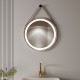 COMO Miroir LED rond à suspendre cuivre Ø60cm
