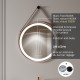 COMO Miroir LED rond à suspendre cuivre Ø60cm