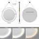 COMO Miroir LED rond à suspendre cuivre Ø60cm