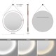 COMO Miroir LED rond à suspendre cuivre Ø80cm