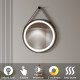 COMO Miroir LED rond à suspendre noir Ø60cm