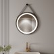 COMO Miroir LED rond à suspendre noir Ø60cm