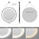 COMO Miroir LED rond à suspendre noir Ø60cm