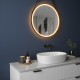 COMO Miroir LED rond à suspendre noir Ø60cm