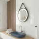 COMO Miroir LED rond à suspendre noir Ø60cm