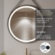 COMO Miroir LED rond à suspendre noir Ø80cm