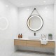 COMO Miroir LED rond à suspendre noir Ø80cm