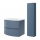 ARMONIA meuble vasque 70 cm bleu mer + 1 colonne