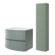 ARMONIA Meuble vasque vert sauge + 1 colonne