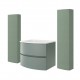 ARMONIA Meuble vasque 70 cm vert sauge + 2 colonnes