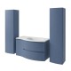 ARMONIA Meuble vasque 105 cm bleu-mer extension gauche + 2 colonnes