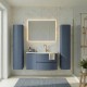 ARMONIA Meuble vasque 105 cm bleu-mer extension gauche + 2 colonnes