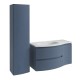 ARMONIA Meuble vasque 105 cm bleu-mer extension à droite + 1 colonne